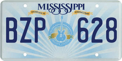 MS license plate BZP628