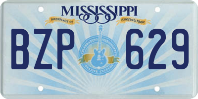 MS license plate BZP629
