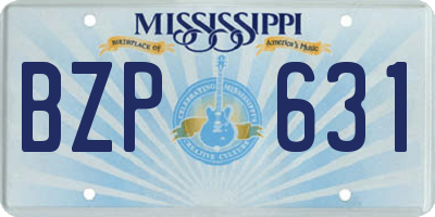 MS license plate BZP631