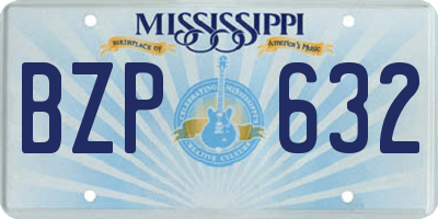 MS license plate BZP632