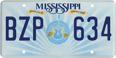 MS license plate BZP634