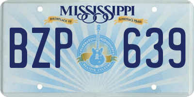 MS license plate BZP639