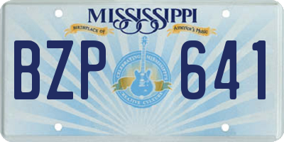 MS license plate BZP641