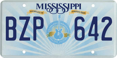 MS license plate BZP642
