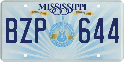 MS license plate BZP644