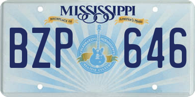 MS license plate BZP646