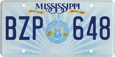 MS license plate BZP648