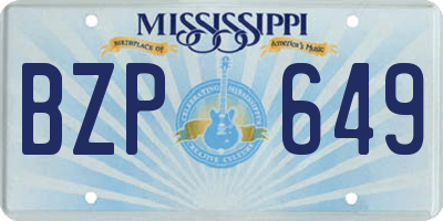 MS license plate BZP649