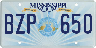 MS license plate BZP650
