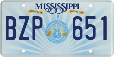 MS license plate BZP651