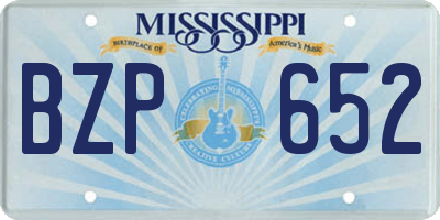 MS license plate BZP652
