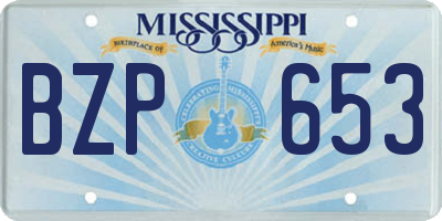 MS license plate BZP653