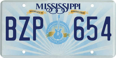 MS license plate BZP654