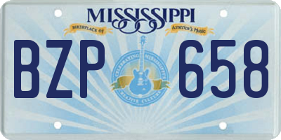 MS license plate BZP658