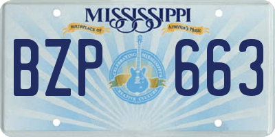 MS license plate BZP663