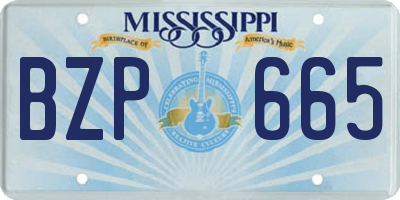 MS license plate BZP665