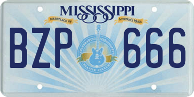 MS license plate BZP666