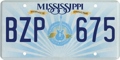 MS license plate BZP675