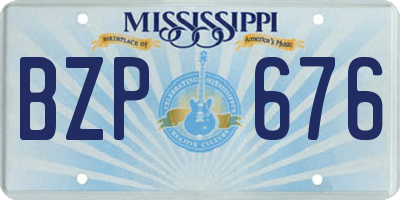 MS license plate BZP676