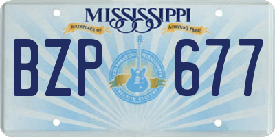 MS license plate BZP677
