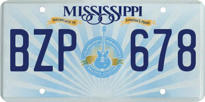 MS license plate BZP678