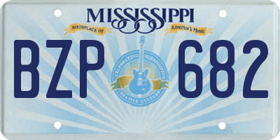 MS license plate BZP682
