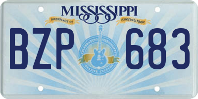 MS license plate BZP683