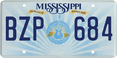 MS license plate BZP684