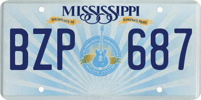 MS license plate BZP687