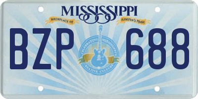 MS license plate BZP688