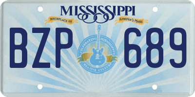 MS license plate BZP689