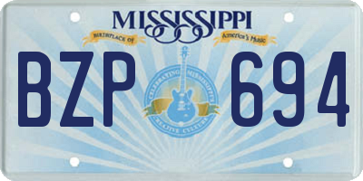 MS license plate BZP694