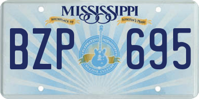 MS license plate BZP695