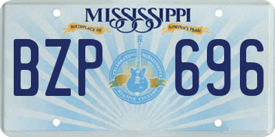 MS license plate BZP696