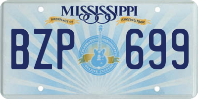 MS license plate BZP699
