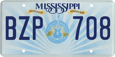MS license plate BZP708