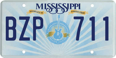 MS license plate BZP711