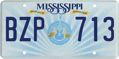 MS license plate BZP713