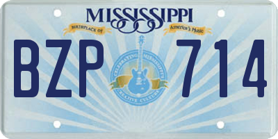 MS license plate BZP714