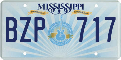 MS license plate BZP717