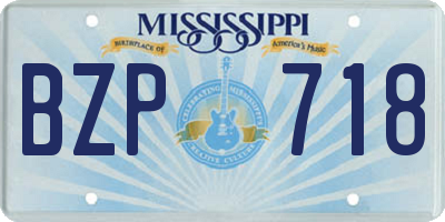MS license plate BZP718