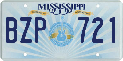 MS license plate BZP721
