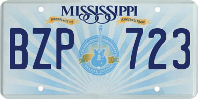 MS license plate BZP723