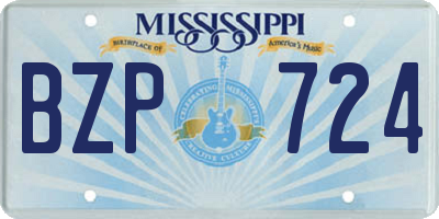 MS license plate BZP724