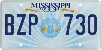 MS license plate BZP730