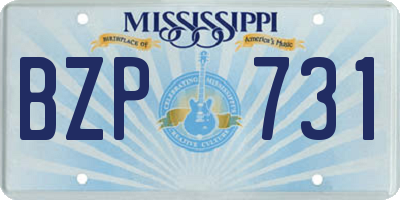 MS license plate BZP731
