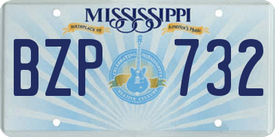 MS license plate BZP732