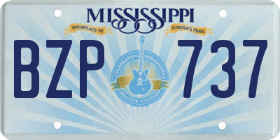 MS license plate BZP737