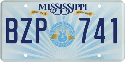 MS license plate BZP741
