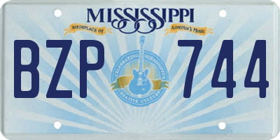 MS license plate BZP744